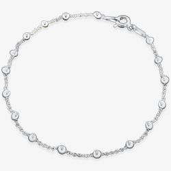 Sterling Silver 18cm Beaded Chain Bracelet 8.28.9751