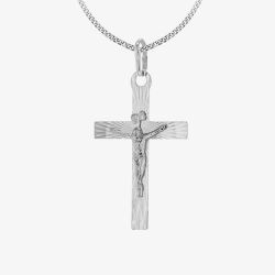 Sterling Silver Diamond-Cut Crucifix Pendant 8.64.3061