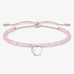 THOMAS SABO Silver Heart Rose Quartz Bracelet A1985-813-9-L20V