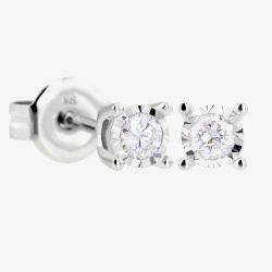 9ct White Gold Diamond 0.12ct Stud Earrings TH0123336