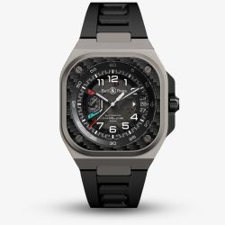 Bell & Ross Mens Limited Edition BR-X5 Racing Rubber Strap Watch BRX5R-RAC-TI/SRB