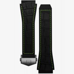 TAG Heuer Connected Black with a Touch of Lime Rubber Watch Strap BT6235