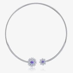 Fei Liu Carpe Diem Silver Crystal Flower Burst Choker CAR-925R-101-SWCZ