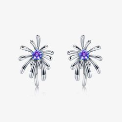 Fei Liu Carpe Diem Silver Crystal Crossette Stud Earrings CAR-925R-204-SWCZ