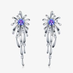 Fei Liu Carpe Diem Silver Crystal Crossette Dropper Earrings CAR-925R-205-SWCZ