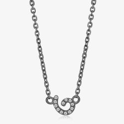 Fei Liu Cascade Silver Cubic Zirconia & Black Rhodium Tiny Swirl Pendant CAS-925B-305-CZ00