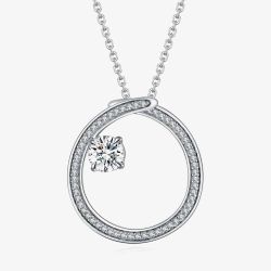Fei Liu Iridiana Silver Cubic Zirconia Swirl Pendant CIR-925R-301-CZ00