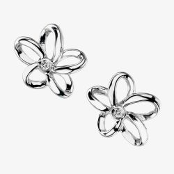 Hot Diamonds Flower Silver Earrings DE248