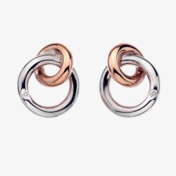 Hot Diamonds Silver & Rose Gold Plated Eternal Earrings  DE309