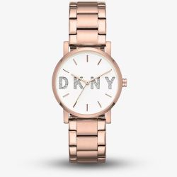 DKNY Ladies Soho Rose Gold Plated Logo Watch NY2654