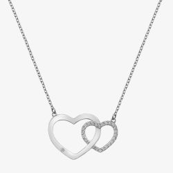 Hot Diamonds Striking Interlocking Hearts Topaz Necklace DN128