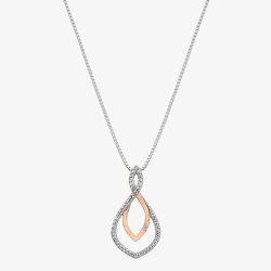 Hot Diamonds Silver & Rose Gold Plated Harmony White Topaz Pendant DP734