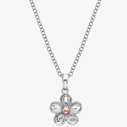 Hot Diamonds Silver & Rose Gold Plated Forget Me Not Pendant DP749