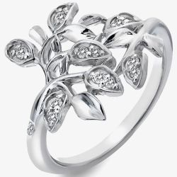 Hot Diamonds Nurture Sterling Silver White Topaz Tree Ring DR233
