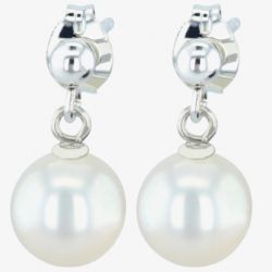 Silver 7 - 7.5mm Freshwater Pearl Drop Earrings EOW6007FW