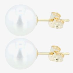 9ct 7.5 x 8mm Akoya Pearl Stud Earrings EOZ108PL