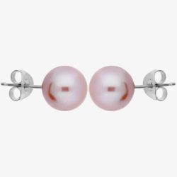 9ct White Gold Pink Freshwater Pearl Stud Earrings EOZ110RF-P