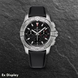 Ex-Display Breitling Avenger B01 Chronograph Black Dial Leather Watch AB0146101B1X1