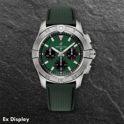 Ex-Display Breitling Avenger B01 Chronograph Green Dial Leather Watch AB0146101L1X1