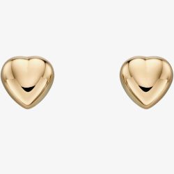  9ct Yellow Gold Heart Stud Earrings GE2213