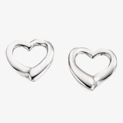 Silver Open Heart Studs GK-E2102