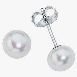 Silver Freshwater Pearl Studs GK-E3065W