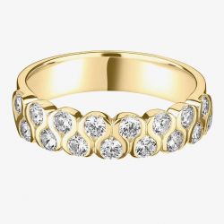 18ct Yellow Gold 0.80ct Diamond Twin Curved Half Eternity Ring HET1041-S