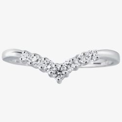 Platinum Diamond Half-Eternity Wishbone Ring HET125(2.5)