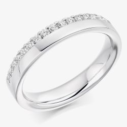 18ct White Gold 0.35ct Diamond Offset Half-Eternity Ring HET2507 18W
