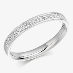 18ct White Gold 0.50ct Diamond Half-Eternity Ring HET993 18W
