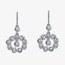 18ct White Gold 0.83ct Diamond Dropper Earrings HSE001PRS