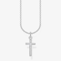 THOMAS SABO Silver Cubic Zirconia Cross Necklace KE2043-051-14-L45V