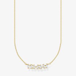 THOMAS SABO 18ct Yellow Gold Plated White Cubic Zirconia Necklace KE2095-414-14