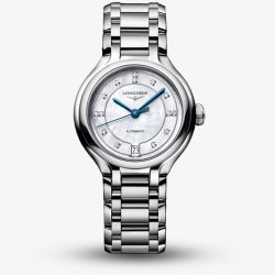 Longines Ladies PrimaLuna White Mother Of Pearl Dial Watch L8.124.4.87.6