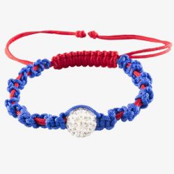 Shamballa Style Red White and Blue Crystal Cord Bracelet 1957