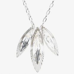Sparkle Three Large Clear Crystal marquise Necklet N224