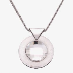 Sparkle Large Round Clear Crystal Disc Pendant N252 1962