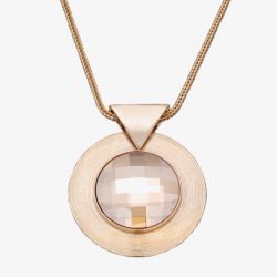 Sparkle Gold Plated Round Clear Crystal Disc Pendant N252 1962