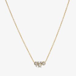 18ct Yellow Gold 0.39ct Diamond Cluster Necklet LG195/NB