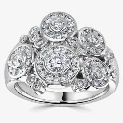 18ct White Gold Dew Drop 1.12ct Diamond Ring LG204/RA (N)
