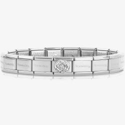 Nomination CLASSIC Composable Silver Cubic Zirconia Rose Bracelet 030000 + 330311/12