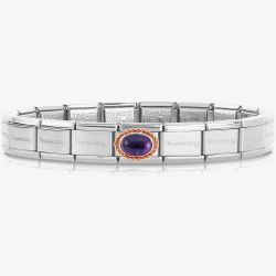 Nomination CLASSIC Composable Rose Gold Amethyst Bracelet 030000 + 430507/35