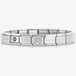 Nomination CLASSIC Composable Silver Cubic Zirconia Daisy Bracelet 030000 + 330311/13