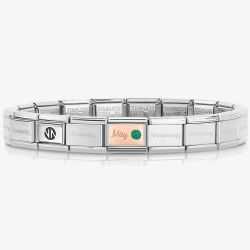 Nomination CLASSIC Rose Gold & Silver May Emerald Bracelet 430508/05