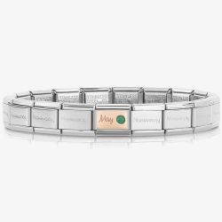Nomination CLASSIC Rose Gold & Silver May Emerald Bracelet 430508/05