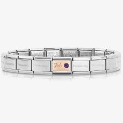 Nomination CLASSIC Rose Gold & Silver February Amethyst Bracelet 430508/02