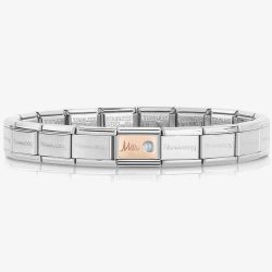 Nomination CLASSIC Rose Gold & Silver March Aquamarine Bracelet 430508/03