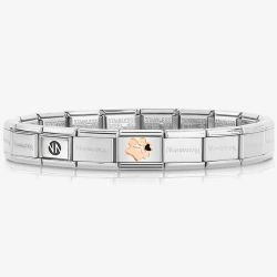 Nomination CLASSIC Composable Rose Gold Dog Paw Print with Heart Bracelet 430202/18