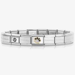 Nomination CLASSIC Gold Black & Silver Glitter Paw Bracelet 030220/22