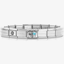 Nomination CLASSIC Blue Heart Baby Feet Bracelet 330204/30 & 530300 SI